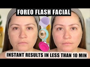 FOREO FLASH FACIAL IN LESS THAN 10 MIN | Real time Tutorial, tips and before & afters results