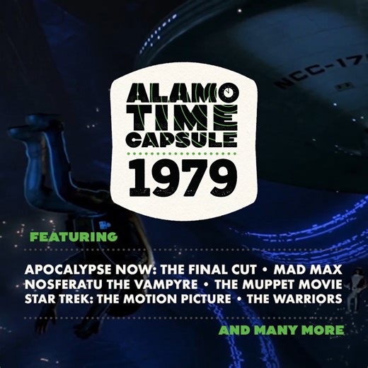 Alamo Time Capsule 1979 is the penultimate stop in our cinematic odyssey backward through time. Join us in indulging in masterwork titles from Werner Herzog, Hayao Miyazaki, David Cronenberg, George Miller, and more. 🎟️ https://drafthouse.com/movies/time-capsules-1979 | Alamo Drafthouse Austin
