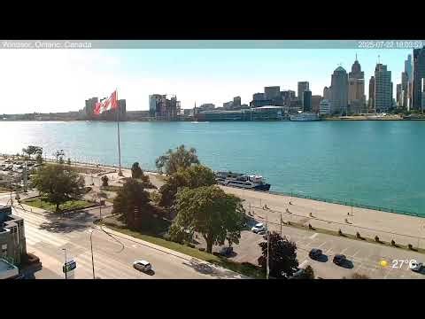 2025-07-22 Morning Segment - Detroit River Live Cam from Windsor, Ontario, Canada