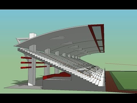 Google SketchUp - How to build a football Stadium - Part 1