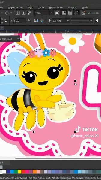 Diseñando Stickers de Abejita Plim Plim