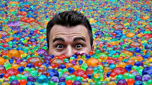 4.5K views · 42 reactions | I filled a pool with 25 million waterballs (aka Orbeez) so I could settle an argument about how far you sink if you jump in. | Mark Rober | Facebook