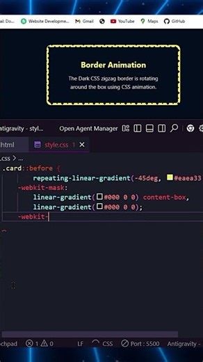 Card Zigzag Border Animation Using CSS | Pure CSS UI Effect 🔥