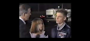 Library survivor describing the injury Eric Harris had sustained after shooting Cassie Bernall one handed, causing his shotgun's recoil to hit him in the face, supposedly breaking his nose