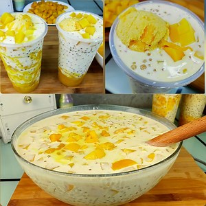 Mango Jelly Tapioca Dessert Drink with Mango Ice Cream Follow MENU Food Solutions 💖 | Tine's Homemade foods