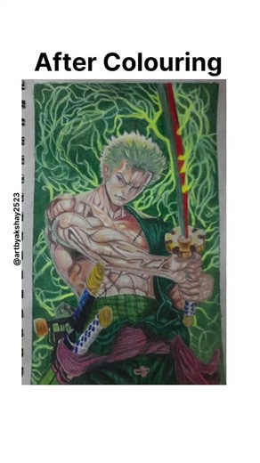 I tried to create a hyper-realistic drawing of Roronoa Zoro🔥🔥. #zoro #onepiece