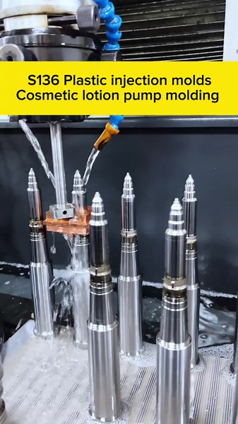 Cosmetic lotion pump molding #plasticinjectionmolding #moldparts #moldcomponents #moldpartsfactory #manufacturer