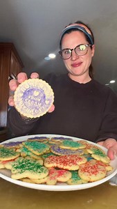 Grandma’s Sugar cookies! A recipe passed down from generation to generation. You can find it in my cookie cook book! Ingredients: 1 & 1/3 cup butter 1 & 1/2 cup granulated sugar 2 large eggs 1 tsp vanilla extract 3 tsp baking powder 1 tsp salt 8 tsp milk 4 cups all purpose flour Sprinkles/sugar for topping How to: Cream butter and sugar together in a large mixing bowl. Add in eggs and vanilla and mix well. Add in baking powder, salt, milk, and flour. Mix until well combined. Divide dough into tw