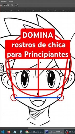 ¡Dibuja YA la cara de una chica anime ✏️ con este método fácil y rápido! (paso a paso) #shorts