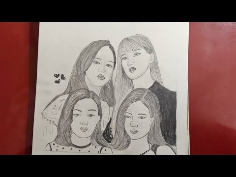 Blackpink girls drawing 🌹💓❤️ step by step #blackpinkdrawing #art #viralvideo