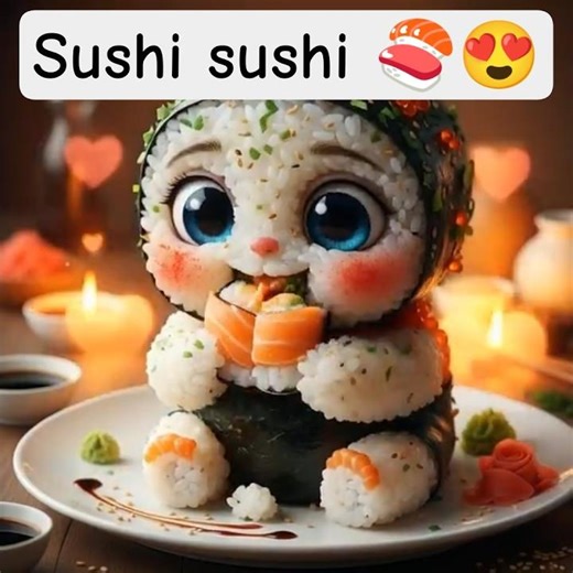 Cutest AI Sushi Art you will see today! 🍱❤#aishortstrend #aiart