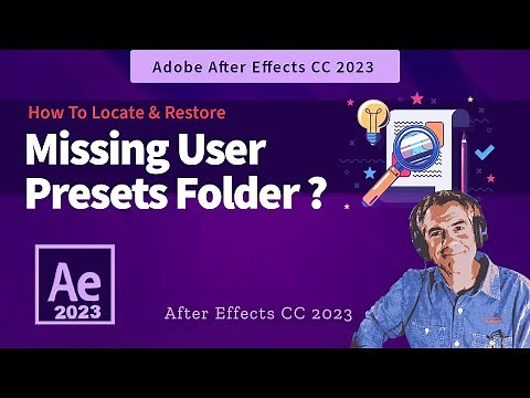 After Effects: How To Restore Missing Animation User Presets Folder (After Updating Versions)