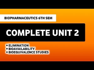 Elimination | Bioavailability | Bioequivalence | Unit 2 Biopharmaceutics & Pharmacokinetics 6th Sem