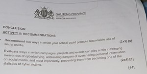 Conclusion Activity 5: RecommendationsRecommend two ways in w... | Filo