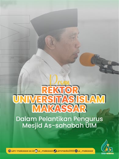 Sambutan Rektor Uim pda pelantikan pengurus mesjid as-sahabah UIM - - - Untuk Informasi Terupdate tentang Universitas Islam Makassar Bisa cek di akun sosial media resmi dibawah : 📸Instagram : @ui_makassar 📽️YouTube : UIM AL-GAZALI CHANNEL 🌐Website : uim-makassar.ac.id