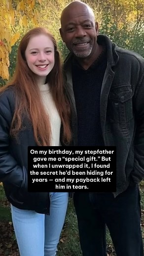 Growing up, my stepfather made sure I never forgot I wasn’t “really his.” He’d joke about it in front of people — how I should be grateful he “took me in.” Mom always stayed quiet, and I learned to swallow the humiliation with my birthday cake every year. This year, when I turned 23, he insisted on throwing me a small dinner. I almost said no — but something about his sudden kindness felt… rehearsed. He handed me a neatly wrapped box, smiling wide. “Something to remember me by,” he said. Inside 