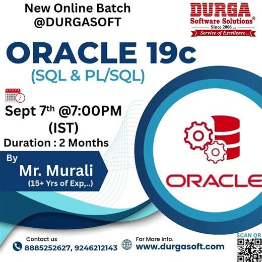 ORACLE 19c Online Training @ DURGASOFT #durgasoftware #durgasoft #oracle19c #shorts