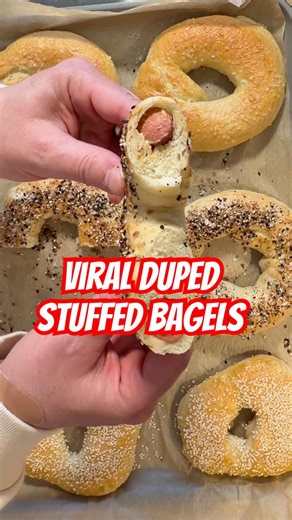 You've seen the viral stuffed bagel. ‪@chophappy‬ made it better. 🥯🌭