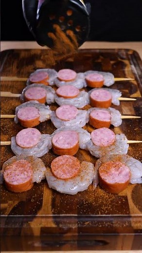 Cajun Bbq Shrimp and Sausage Skewers🔥