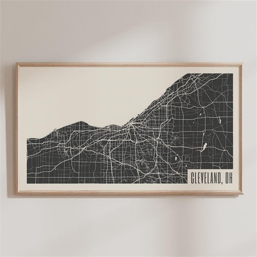Cleveland Street Map Art for Samsung Frame TV (digital Download) - Etsy