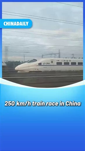 POV: You're on a bullet #train and another one starts racing beside you — a glimpse of #China's 250 km/h rail marvels. #modernization #FunChina | China Daily