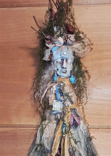 Handmade Spirit Doll: Kitchen Witch With Silk Fibers Clay Beads - Etsy