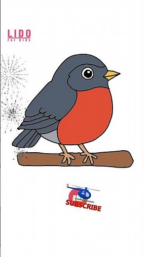 How to Draw a Cute Robin – Easy Bird Drawing for Kids & Beginners #lidoartworks