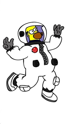 🎨 Astronaut 🚀 Homer Simpson Drawing | The Simpsons Space Adventure 🌌 #Shorts