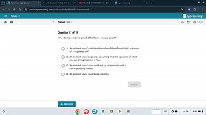 How does an indirect proof differ from a regular (direct) proof... | Filo