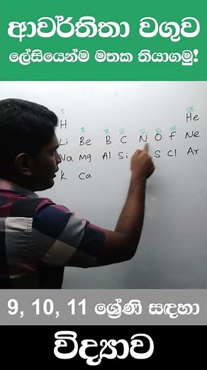 ආවර්තිතා වගුව විනාඩියෙන් මතක තියාගමු. | The Periodic Table for grade 9, 10, 11 students | Science