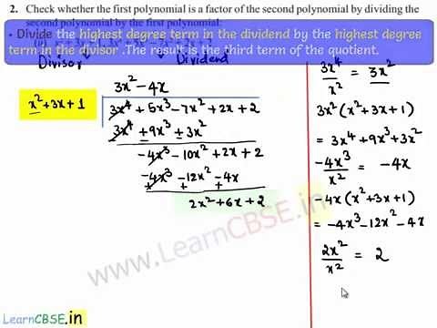 Factoring a Polynomial | Finding factors of a Polynomial Using Division Algorithm