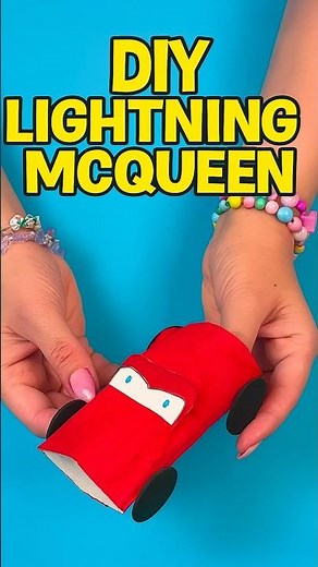 DIY Lightning McQueen Paper Craft | Easy Toilet Paper Roll Car for Kids #diy #craft #craftyfun #kids