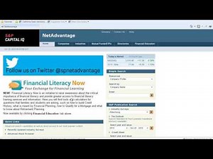 Finding company financial information in S&P NetAdvantage