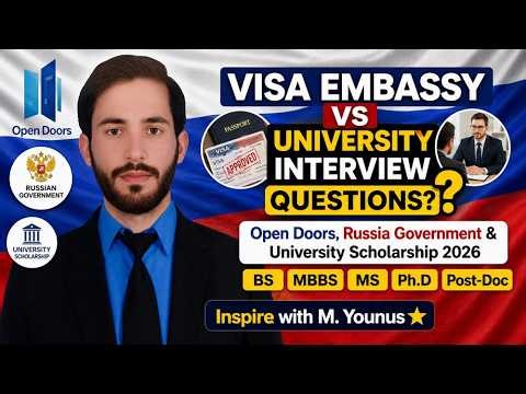 Russia Visa Embassy Interview Questions 🇷🇺 | Open Doors Russian government scholarship 2026 Guide