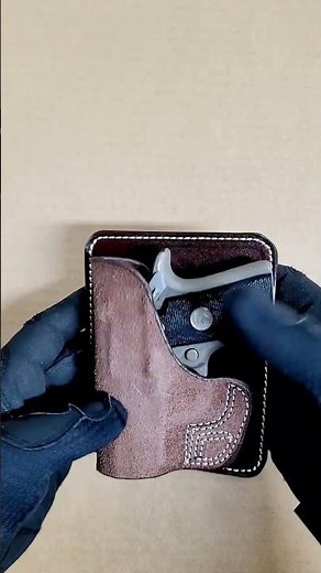 Azula Gun Holsters Leather Pocket Wallet Holster For The Colt Mustang / Mustang Plus II .380 Pistol