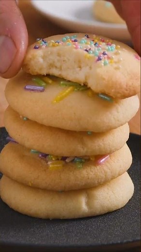 3-Ingredient Shortbread Cookies - Dished #Shorts #shorts