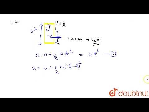 A body dropped from top of a tower falls through ` 40 m` during the last two seconds of its fall.