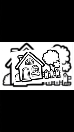 How to Draw and Color a cut Cottage step by step| Easy Drawing for Kids & Toddlers #short#stepbystep