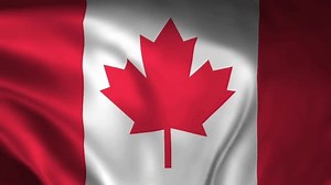 Flag of Canada. Seamless looping animation. Canadian flag background.