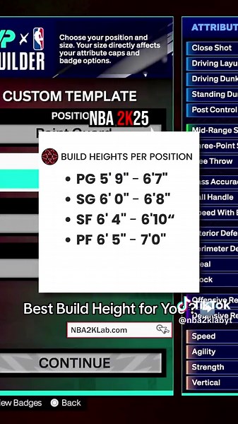 NBA 2K25 Build Heights Update NEW MyPlayer Builder #nba2k25 #2k25 #2kcommunity