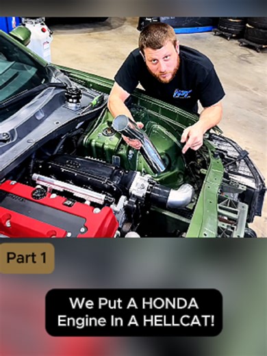 We Put A HONDA Engine In A HELLCAT!#error404 #error #autorepairshop #infinite #remove #autocare #rebuild #carfix #autocar #service #usa🇺🇸 #nicks