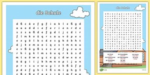 German School Vocabulary Word Search