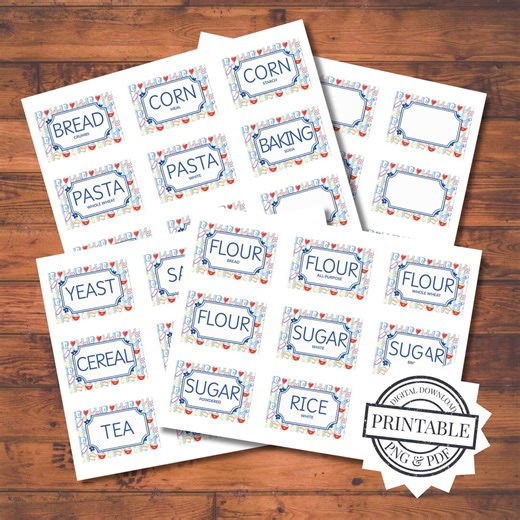 Grandma Pantry Labels Printable Set | 36 Kitchen Jar Labels   Blanks | 3 X 2 Inch Vintage Heirloom Container Stickers - Etsy