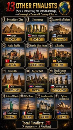 🏛️ New 7 Wonders Finalists | 13 Incredible World Monuments You Should Know