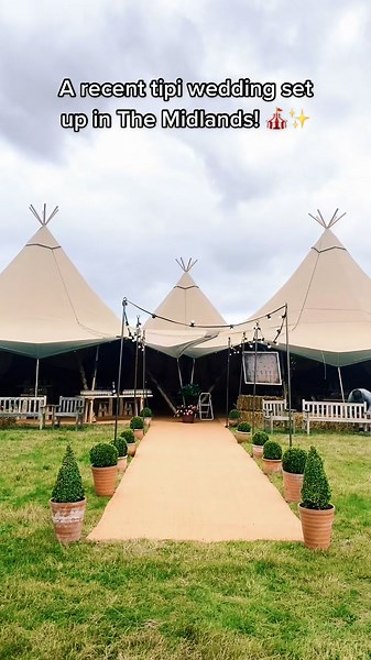 Another recent tipi wedding set up with awesome DIY plant and foliage decor! #tipiwedding #festivalwedding #wedfest #weddingtips #ukwedding
