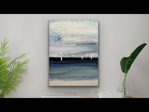 Achieve Stunning Beach Landscape with Fluid Art | ACRYLIC POURING TUTORIAL
