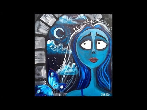 The Corpse Bride Step by Step Acrylic Painting on Canvas for Beginners | TheArtSherpa