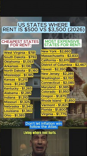 US States Where You Can Actually Afford Rent vs Cannot 2026 #money #usa