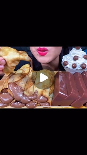Stella ASMR on Instagram: "Mukbang ASMR Nutella Crêpes and chocolate jelly Eating sounds — #asmreating #mukbangfood #mukbang #eatingsounds #asmrfood #asmr #explore #reels #chocolate #spicy #spicyfood"