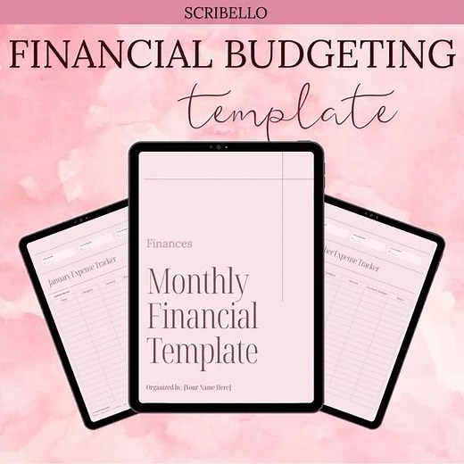 Financial Budget Planner Template | Editable Canva Budget Tracker